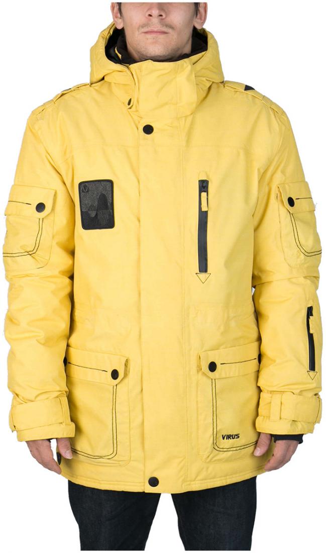 Куртка Virus  утепленная Hornet (osa)Куртки<br><br> Многофункциональная мужская куртка-парка для города и склона. Специальная система карманов «анти-снег». Удлиненный силуэт и шлица на л...<br><br>Цвет: Желтый<br>Размер: 50