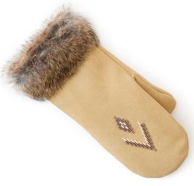 фото Перчатки Suede Mitt with Fur Trim Manitobah