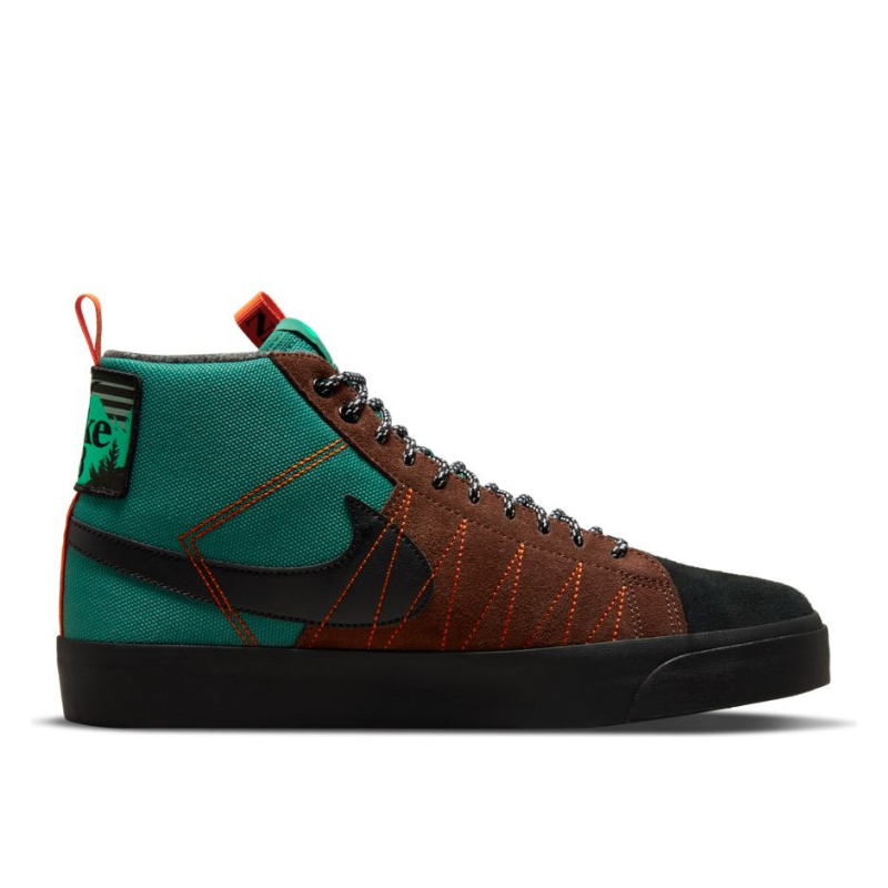 Кеды NIKE SB ZOOM BLAZER MID PRM Nike SB, цвет зеленый, размер 9