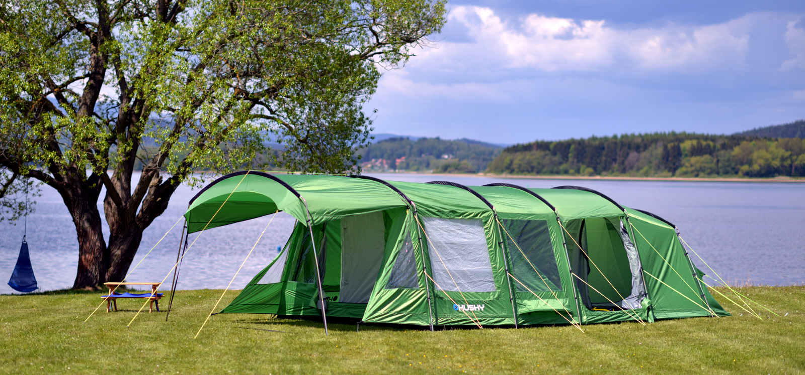 фото Caravan shelter тент (зеленый) husky