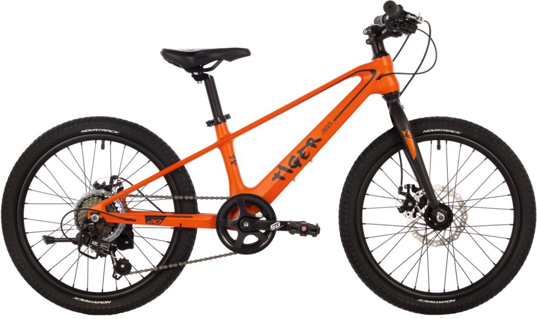 *Велосипед NOVATRACK TIGER 20 2024, цвет оранжевый, размер One Size