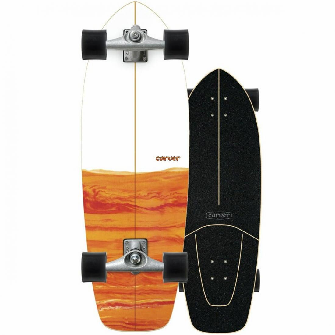 Комплект лонгборд CARVER CX FIREFLY SURFSKATE COMPLETE CARVER, цвет оранжевый, размер 30.25