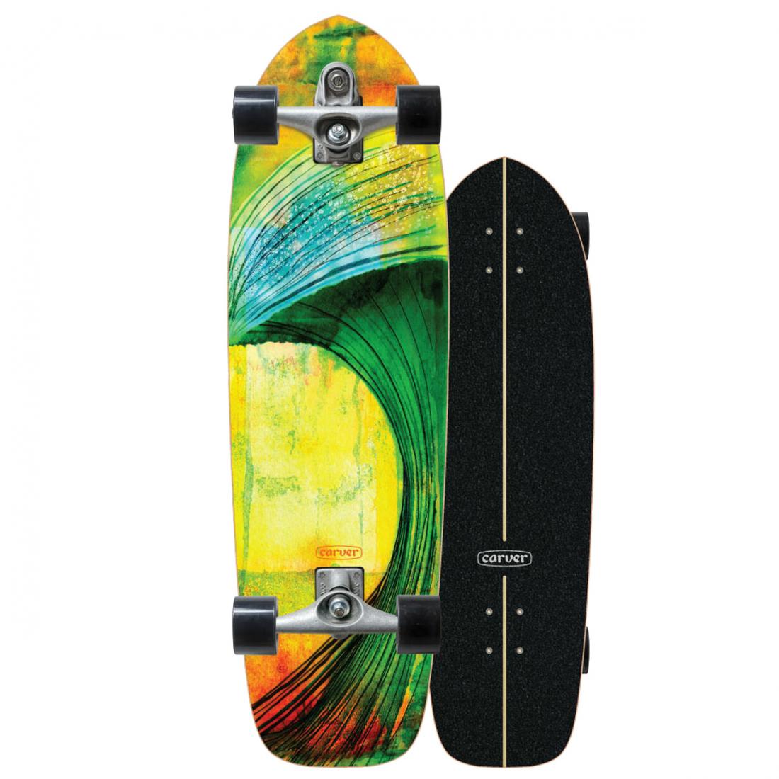 Комплект лонгборд CARVER CX GREENROOM SURFSKATE COMPLETE CARVER, цвет зеленый, размер 33.75