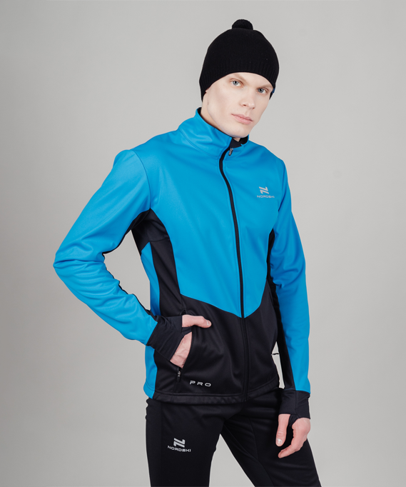 Тренировочная куртка Nordski Pro Light Blue/Black GNU, цвет синий, размер XXL