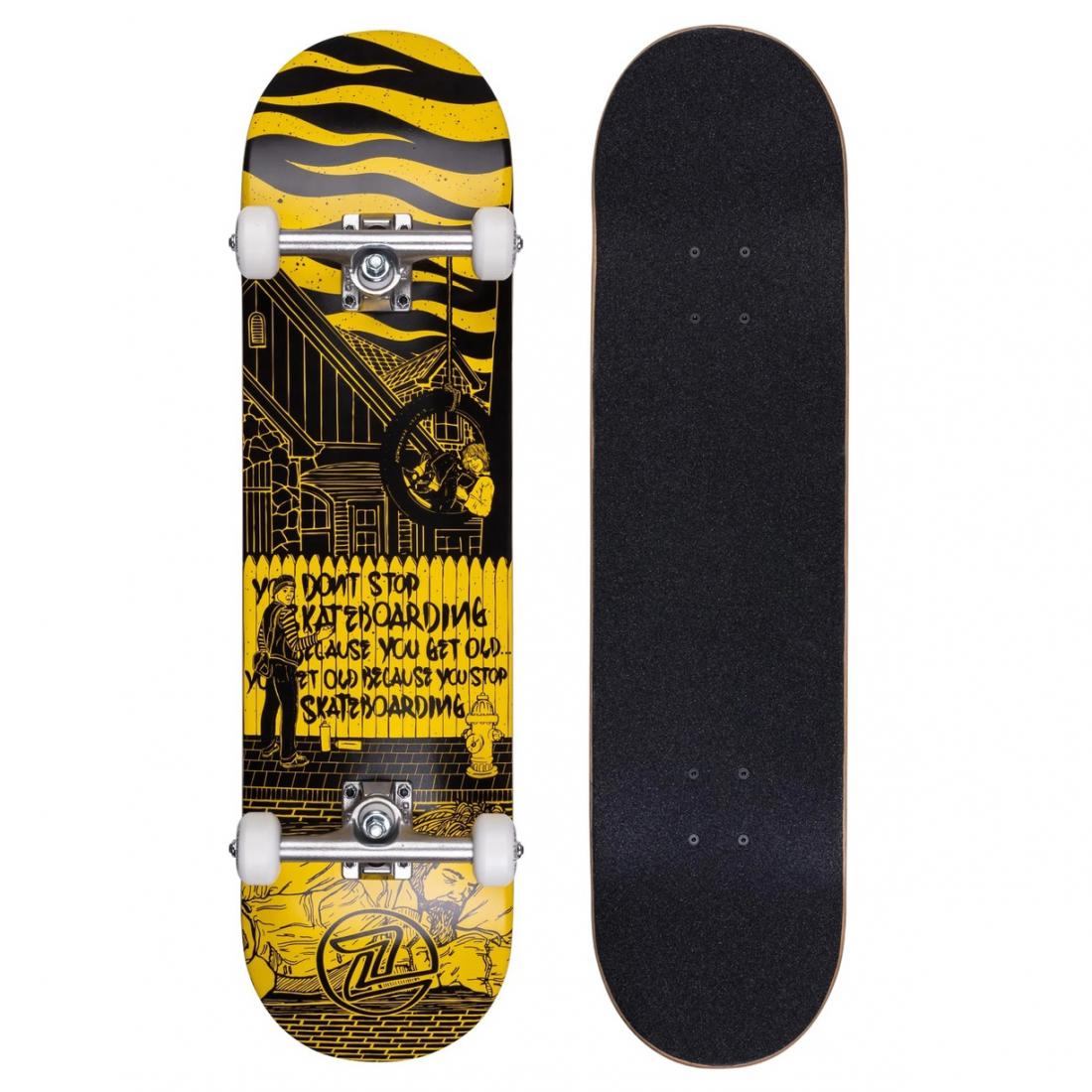 Комплект скейтборд DON'T STOP Z-Flex, цвет желтый, размер 8.25