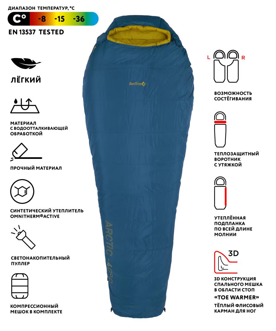 

Спальный мешок Arctic-40C right, Нептун, Спальный мешок Arctic-40C right