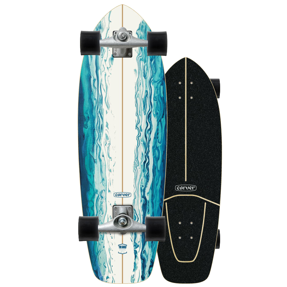 Комплект лонгборд CARVER CX RESIN SURFSKATE COMPLETE CARVER, цвет голубой, размер 31