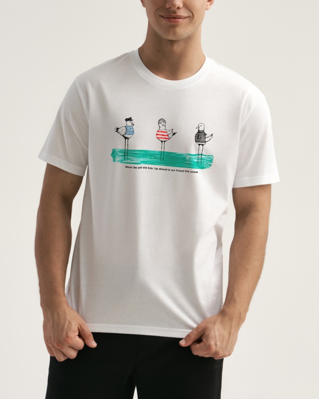 

Футболка муж. МОДЕЛЬ 18 Белый/Seabird 3