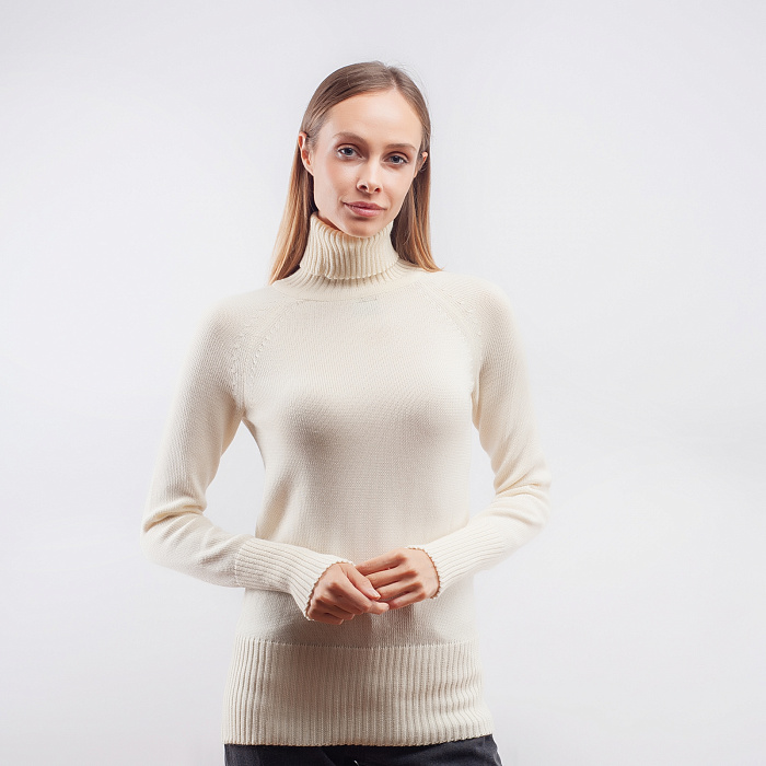 *Базовый женский свитер с горлом Жен Русско-Азиатская Компания, цвет белый, размер S *Базовый женский свитер с горлом Жен - фото 1