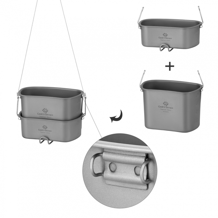 Купить Cook 'n' Escape ca2117 titanium canteen mesh kit набор походной посуды 14 740 ₽ Cook 'n' Escape ca2117 titanium canteen mesh kit набор походной посуды