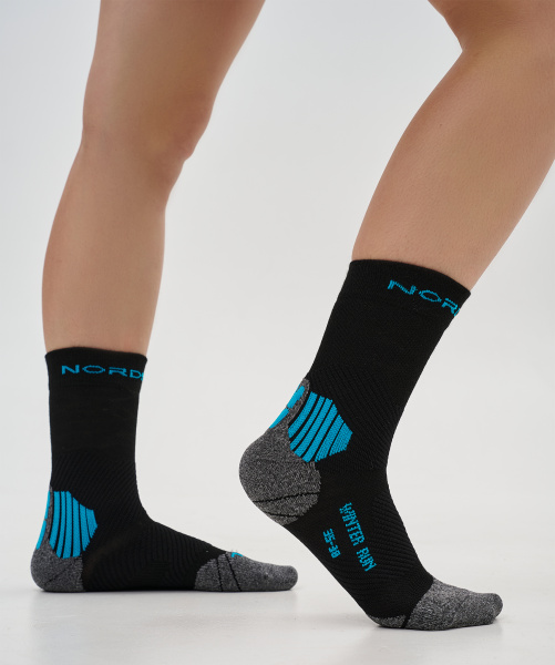 Носки Winter Run Black/Light Blue (42-45, BLACK/LIGHT BLUE, , , , , )