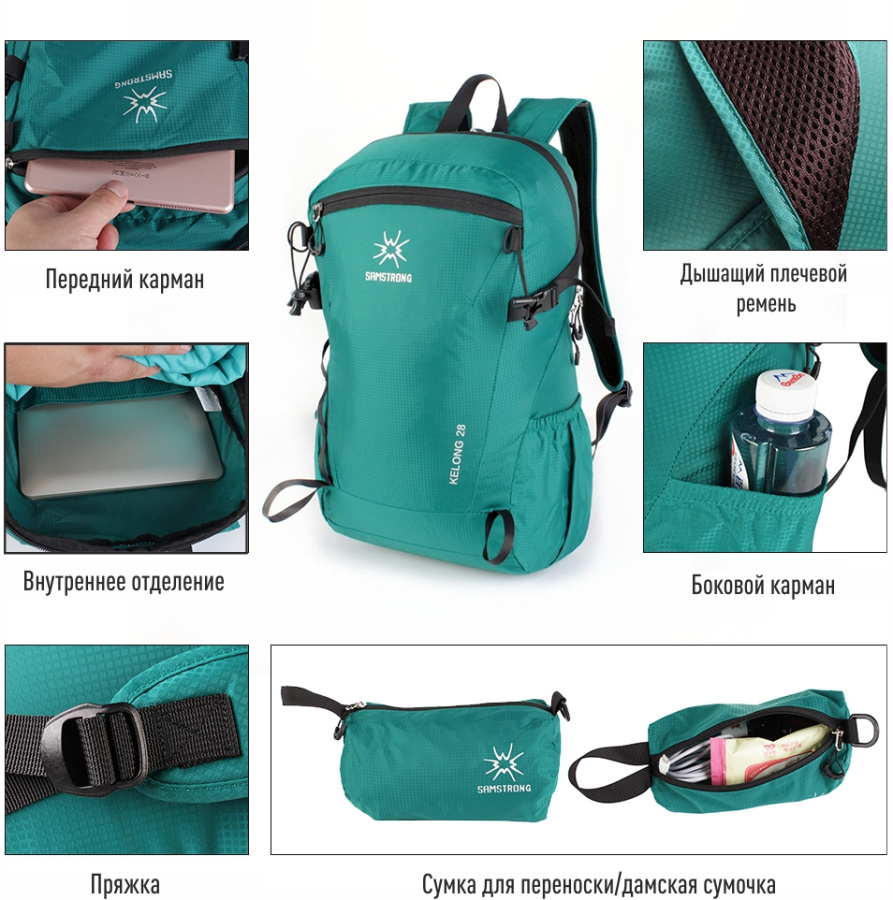 B0467 KELONG 28 Повседневная сумка-рюкзак (голубой/черный) B0467 KELONG 28 Повседневная сумка-рюкзак (голубой/черный)