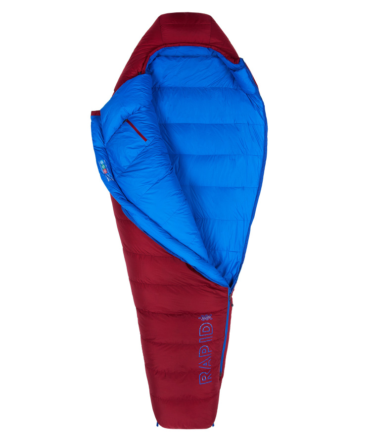 Спальный мешок пуховый Rapid -30C right (Long, 1282/т.красный/синий, , , , , )