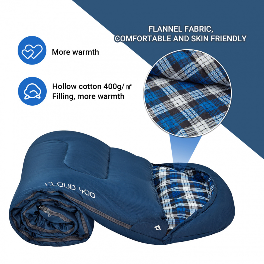 2212 CLOUD 400 -15°С 230х90 спальный мешок (-15С, коричневый правый)