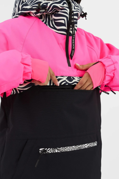 Анорак EVA AK4117 (XS, 56/NEO22/20 принта зебра/неоцикламен/черный, , , , , )