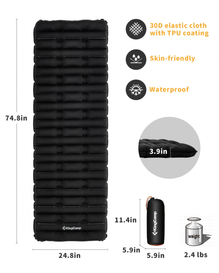 1905 SUPER COMFORT SINGLE коврик надувной (чёрный, 190х63х10) 1905 SUPER COMFORT SINGLE коврик надувной (чёрный, 190х63х10)