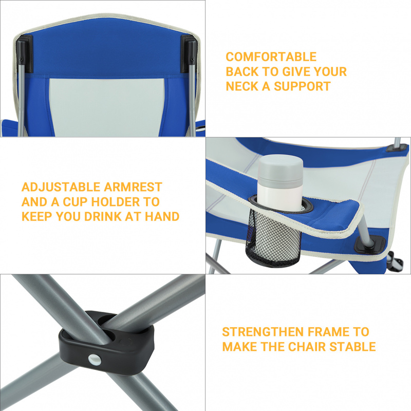 3818 Arms Chair кресло скл. cталь (84Х50Х96, сине-серый)