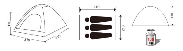 King Camp 3037 modena 3 палатка (3, зелёный)