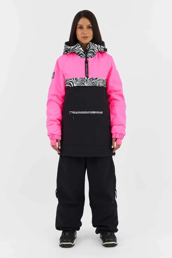 Анорак EVA AK4117 (XS, 56/NEO22/20 принта зебра/неоцикламен/черный, , , , , )