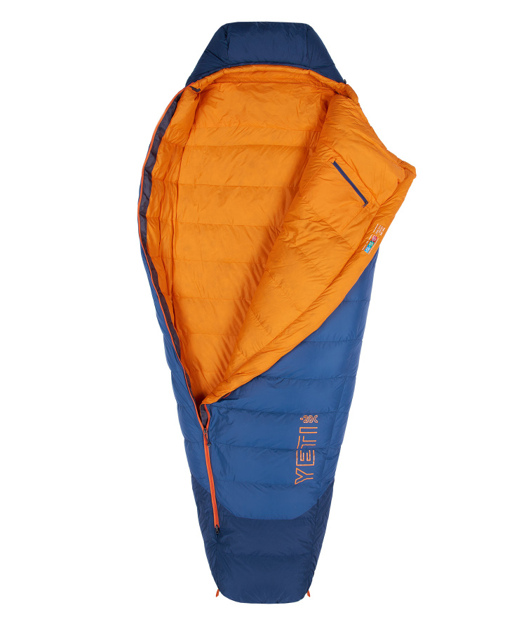 Спальный мешок пуховый Yeti-20C left (Long, 9723/деним/оранжевый, , , , , )