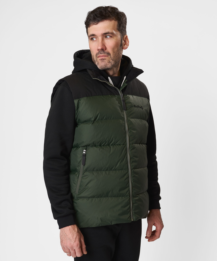 Жилет пуховый Nansen R Мужской (XXL, 5110/т.зеленый/черный, , , , , )