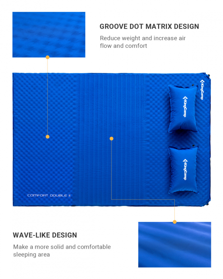 3594 COMFORT DOUBLE коврик самонад (198X130X4см, зеленый)