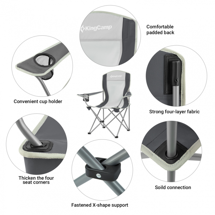 3818 Arms Chair кресло скл. cталь (84Х50Х96, сине-серый)