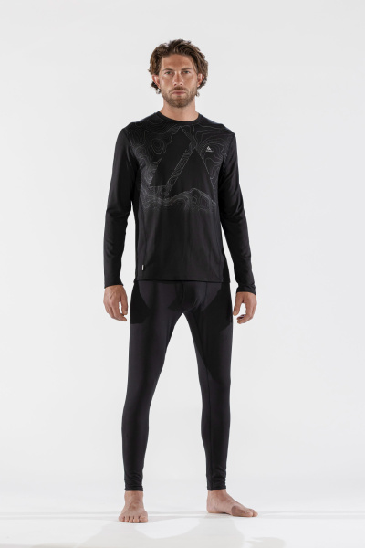 Термобелье футболка мужская MENS BODYFIT CONTOUR CREW NECK (M, 020 Black, , , , , )