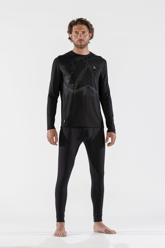 Термобелье футболка мужская MENS BODYFIT CONTOUR CREW NECK (XL, 020 Black, , , , , )
