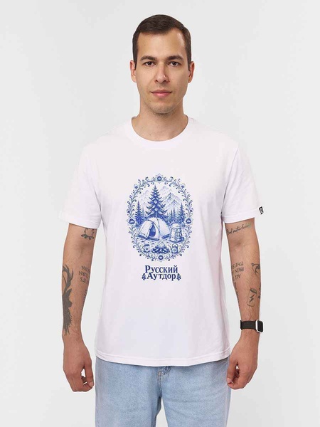 Футболка мужская, модель 30-00 (XS, 8082/белый/синий, , , )