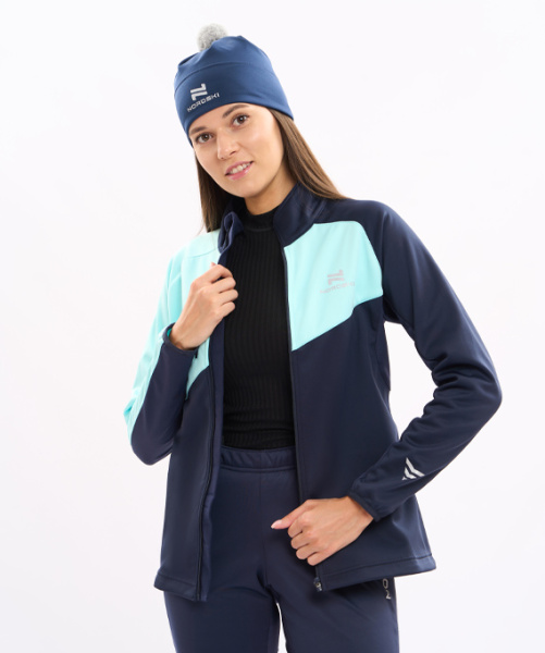 Разминочная куртка Nordski Premium Blueberry/Mint W (38-S, Blueberry/Mint, , , , , )