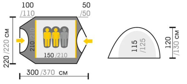 Talberg malm pro 3 палатка talberg (зелёный)