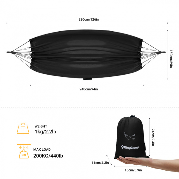 Купить King Camp 2001 cinderella hammock гамак (черный) 4 050 ₽ King Camp 2001 cinderella hammock гамак (черный)