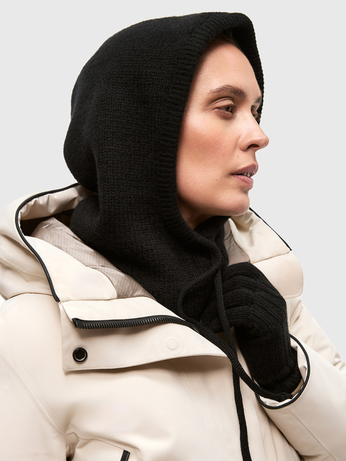 *100660 Капор вязанный UDA (One Size, 060 чёрный, , , , , )