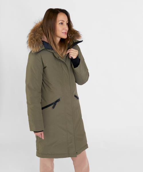 Полупальто пуховое Nyla III Женское (XS, 3100/т.оливковый, , , W23-24, , )