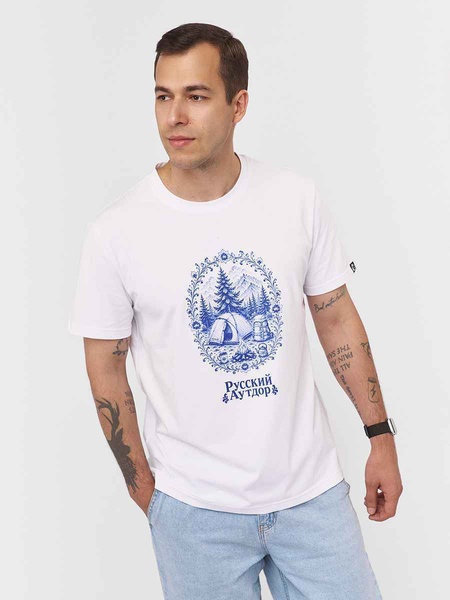 Футболка мужская, модель 30-00 (XS, 8082/белый/синий, , , )