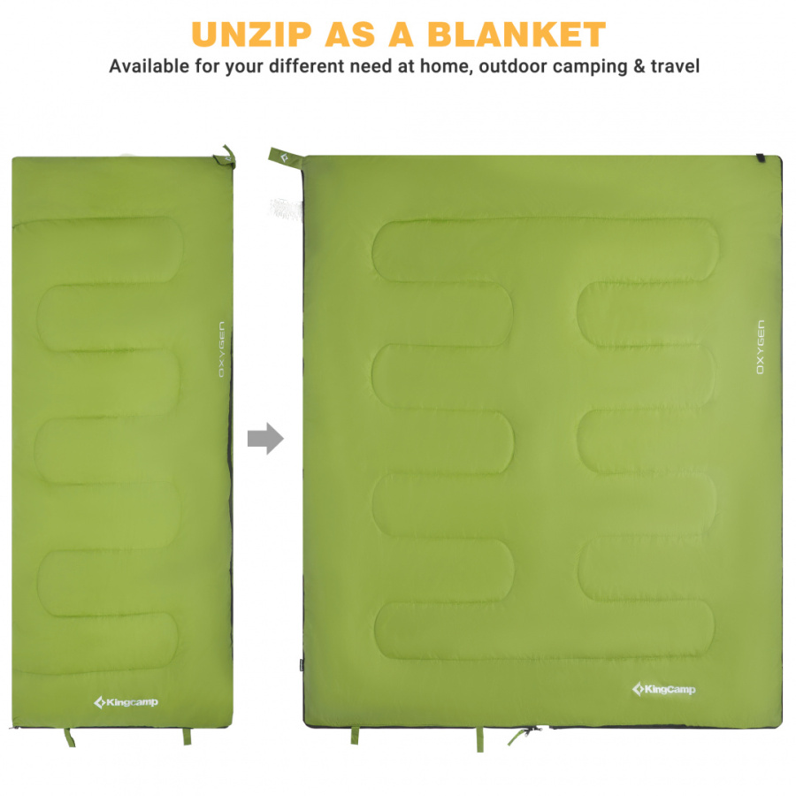 3122 OXYGEN +8С 180x75 спальный мешок (зелёный, левый)