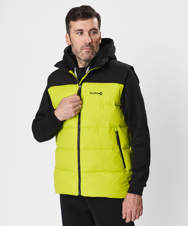 Жилет пуховый Nansen R Мужской (S, 5210/lime/черный, , , , , )