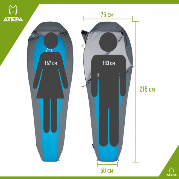 Купить Atepa 2002 compact 1000 0°с 215х75х50 спальный мешок (0c, зеленый левый) 5 510 ₽ Atepa 2002 compact 1000 0°с 215х75х50 спальный мешок (0c, зеленый левый)