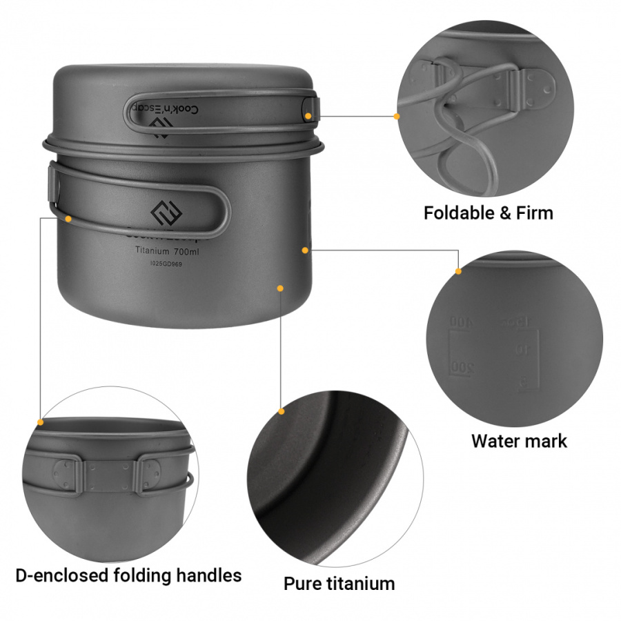 Купить Cook 'n' Escape ca2112 titanium pot with pan набор посуды 7 930 ₽ Cook 'n' Escape ca2112 titanium pot with pan набор посуды