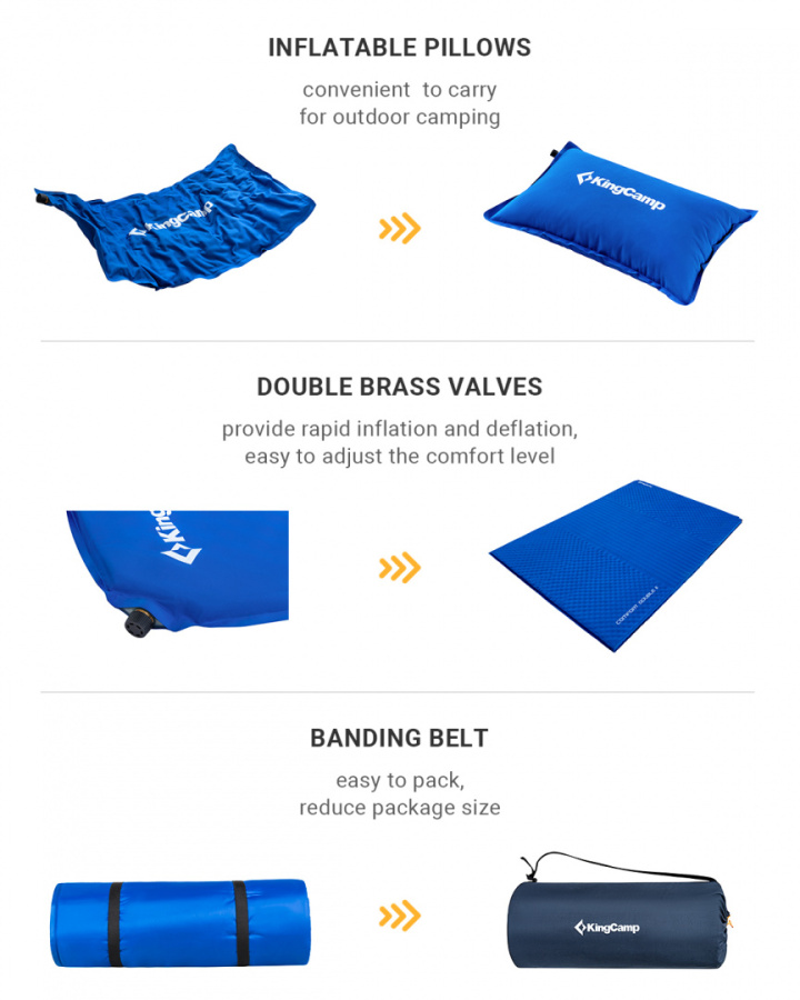 3594 COMFORT DOUBLE коврик самонад (198X130X4см, зеленый)