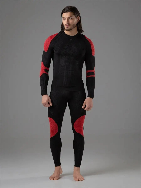 Термокомплект ALPINESPORTS муж. (S, Черный/красный, , , , , )