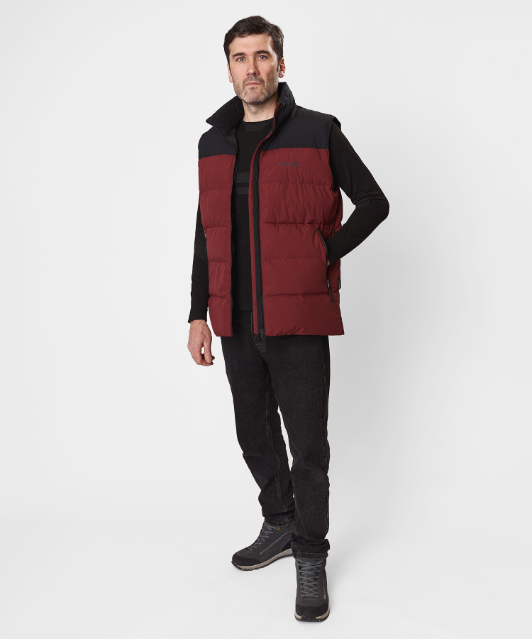 Жилет пуховый Nansen IV Мужской (M, 1110/бордовый/черный, , , , , )