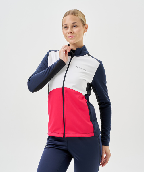 Тренировочная куртка Nordski Advance White/Pink/Blueberry W (38-S, White/Orchid/Black, , , , , )