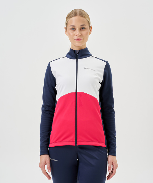 Тренировочная куртка Nordski Advance White/Pink/Blueberry W (38-S, White/Orchid/Black, , , , , )