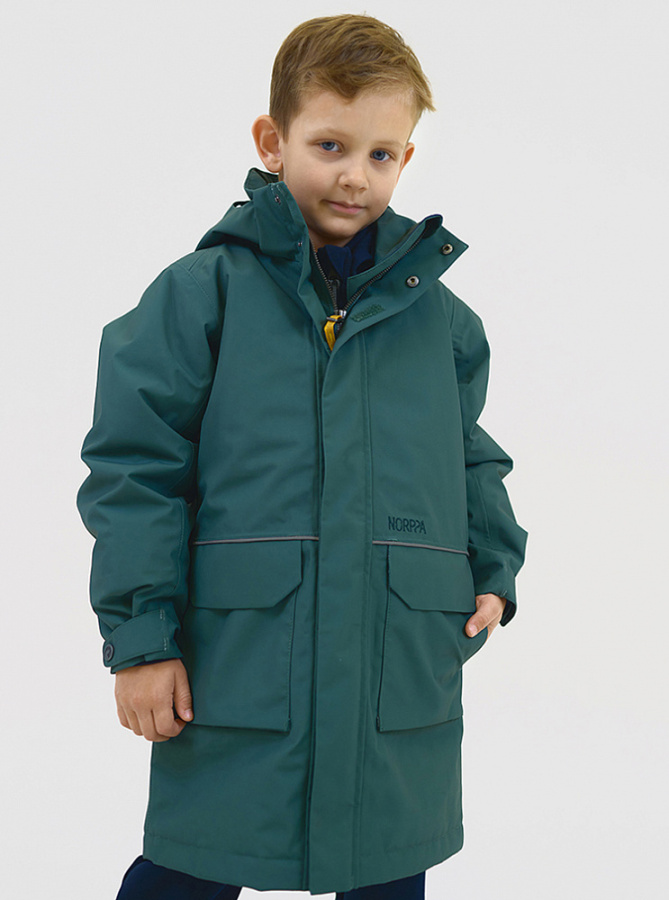 *100300 Куртка детская HANKA (140, 198 зеленая ель, , , , , )