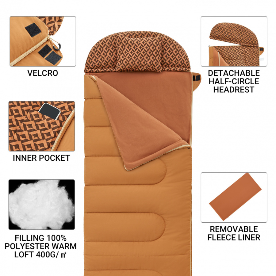 2201 FOREST 400 -15°С 230х90 спальный мешок (-15°С, коричневый левый) 2201 FOREST 400 -15°С 230х90 спальный мешок (-15°С, коричневый левый)