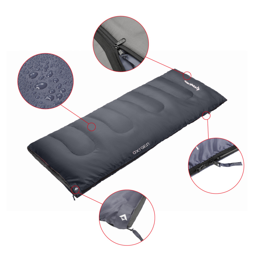 3122 OXYGEN +8С 180x75 спальный мешок (зелёный, левый)