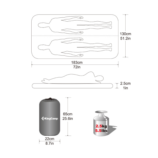 Купить King Camp 3538 classic double ii коврик самонад. (183x130x3 см.) 11 270 ₽ King Camp 3538 classic double ii коврик самонад. (183x130x3 см.)
