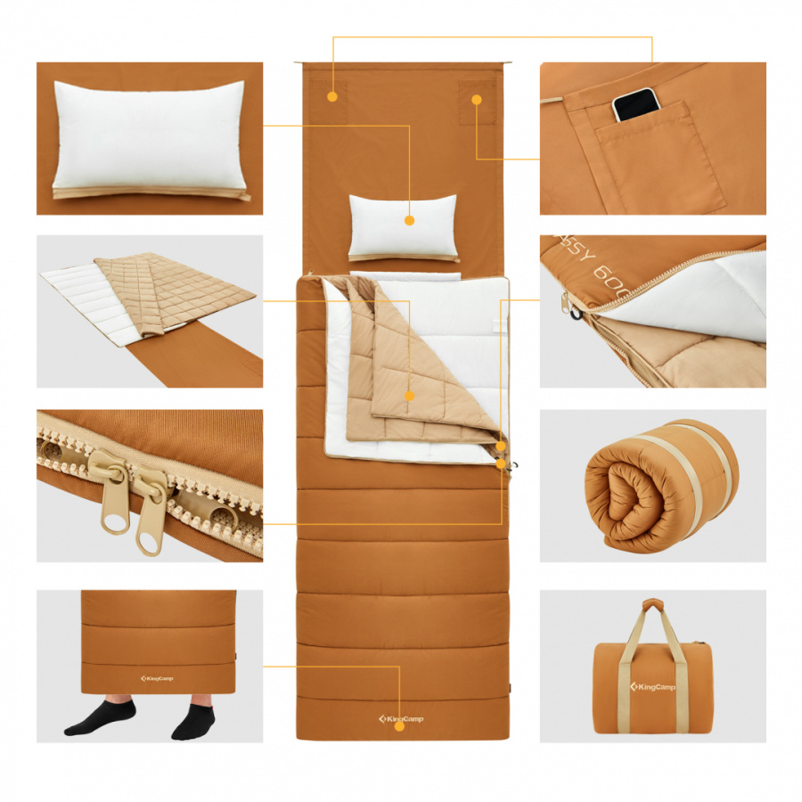 2218 GRASSY 600 -22°С 203x96 спальный мешок (-22°С, коричневый левый) 2218 GRASSY 600 -22°С 203x96 спальный мешок (-22°С, коричневый левый)